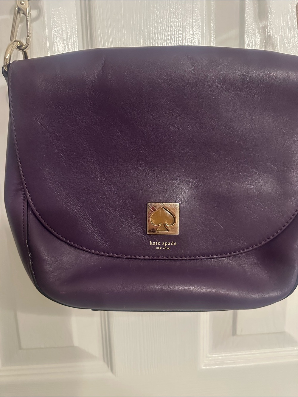 Kate Spade New York Purple Leather Crossbody Shoulder Bag